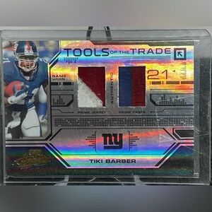 2008 Absolute Tiki Barber Tools Of The Trade Game Worn Prime Jersey /50